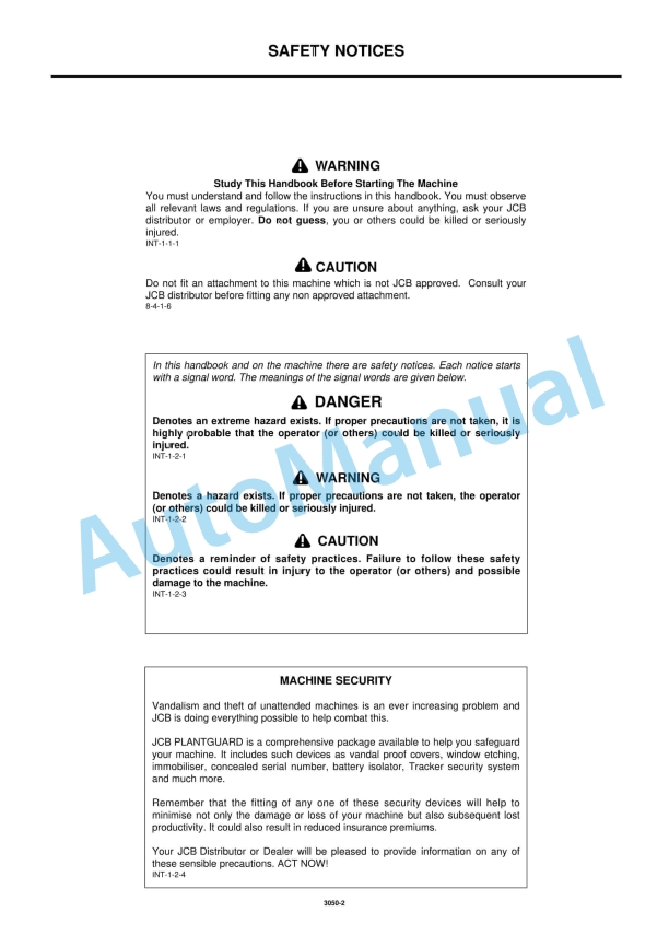 JCB 2CX Machine Operator Manual 1 JCB 2CX Machine Operator Manual