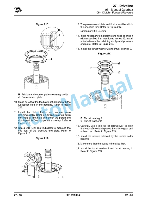 Alternative view of JCB 2DX Backhoe Loader Service Manual 9813-8500