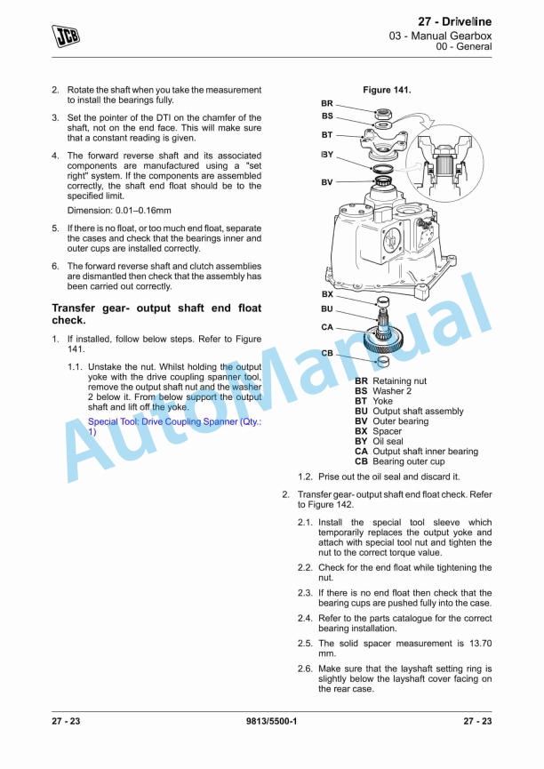 Alternative view of JCB 2DXL Service Manual 9813-5500
