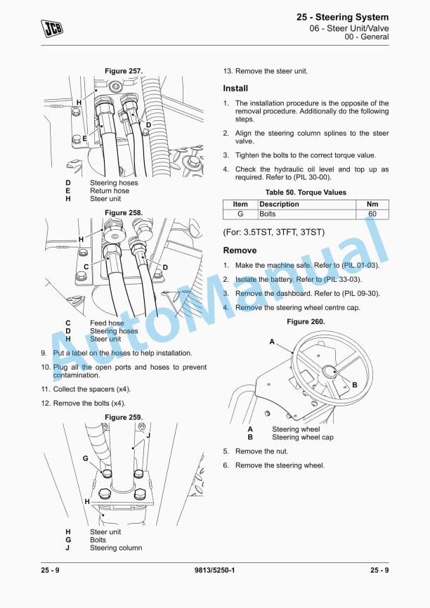 Alternative view of JCB 2TFT, 2THS, 2TST, 3.5TST, 3TFT, 3TST Service Manual 9813-5250