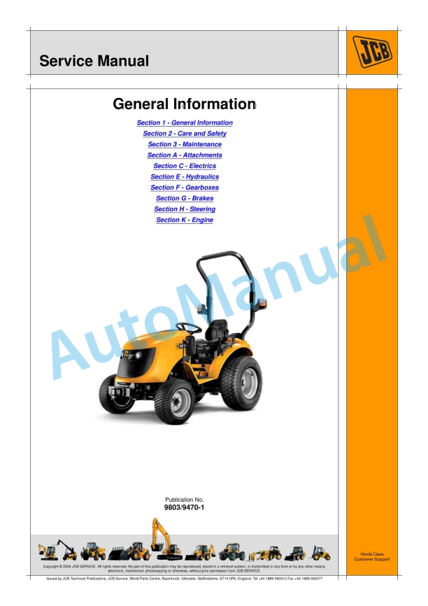 JCB 323 HST, 327 HST Service Manual 9803-9470 1 JCB 323 HST, 327 HST Service Manual 9803-9470