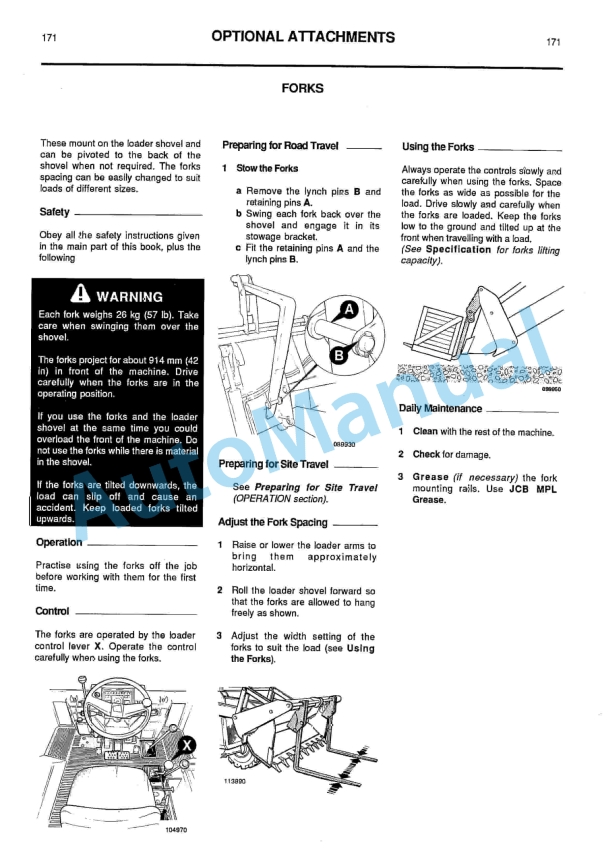 JCB 3C, 3CX, 3D, 4C Turbo, 4CN, Sitemaster Backhoe Operator Manual 9801-4513-5