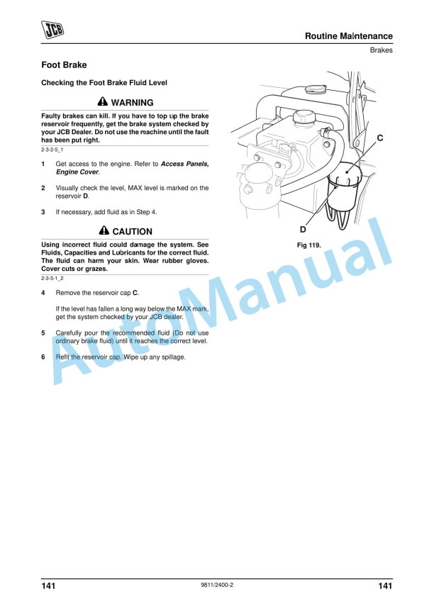 JCB 3C Backhoe Loader Operator Manual 9811-2400 3 JCB 3C Backhoe Loader Operator Manual 9811-2400 - Image 3