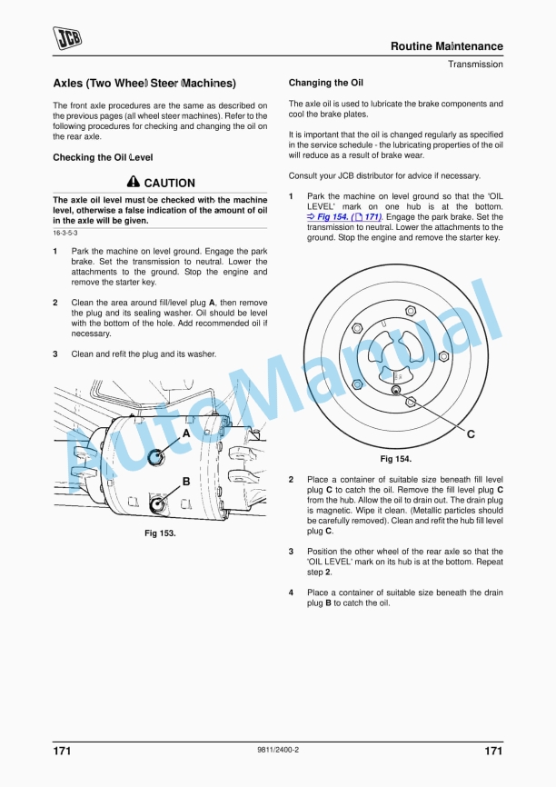 JCB 3C Backhoe Loader Operator Manual 9811-2400 5 JCB 3C Backhoe Loader Operator Manual 9811-2400 - Image 5