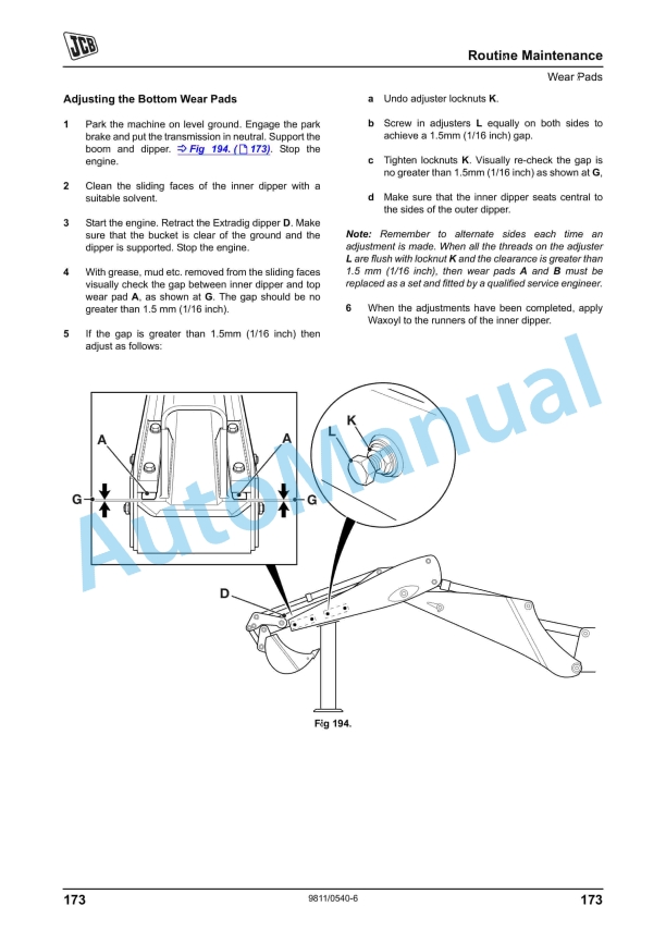 JCB 3CX, 4CX Advanced Precision Control Backhoe Loader Operator Manual 9811-0540 4 JCB 3CX, 4CX Advanced Precision Control Backhoe Loader Operator Manual 9811-0540 - Image 4