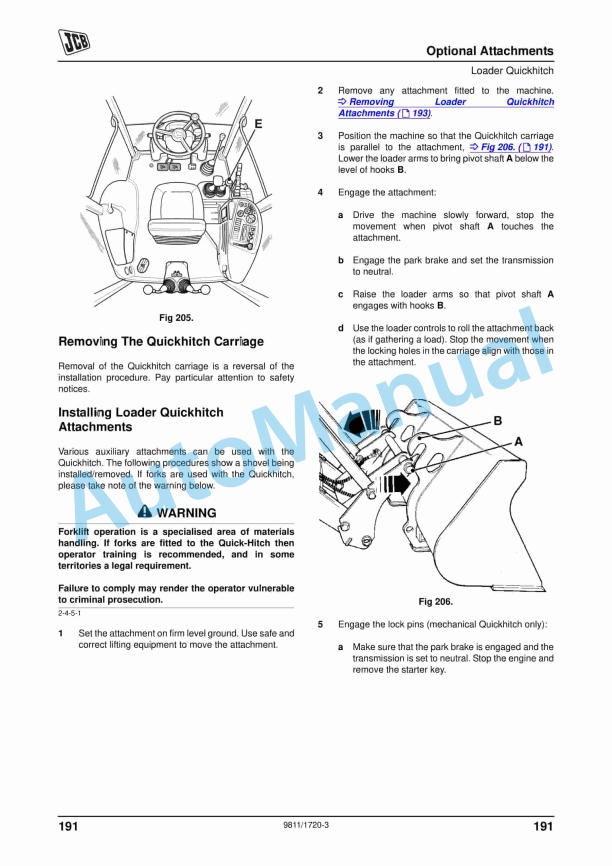 JCB 3CX, 4CX Backhoe Loader Operator Manual 9811-1720 5 JCB 3CX, 4CX Backhoe Loader Operator Manual 9811-1720 - Image 5