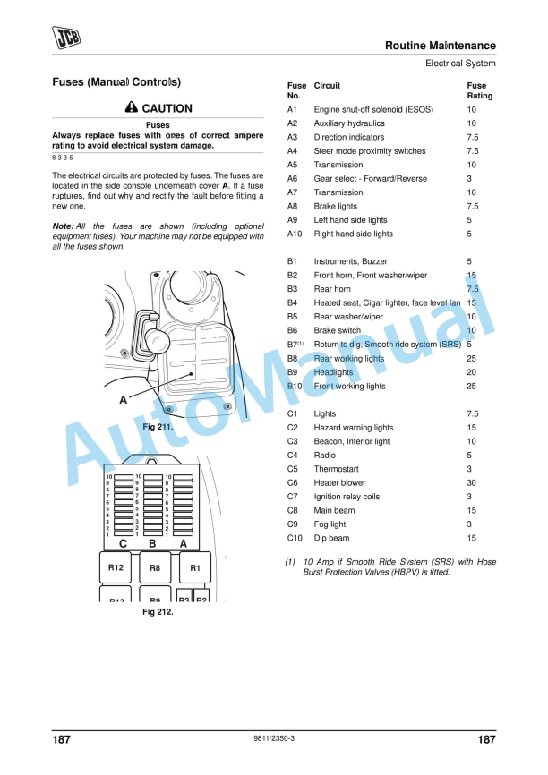 JCB 3CX, 4CX Backhoe Loader Operator Manual 9811-2350 3 JCB 3CX, 4CX Backhoe Loader Operator Manual 9811-2350 - Image 3