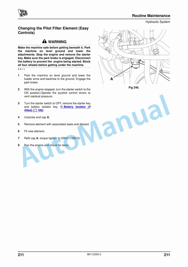 JCB 3CX, 4CX Backhoe Loader Operator Manual 9811-2350 4 JCB 3CX, 4CX Backhoe Loader Operator Manual 9811-2350 - Image 4