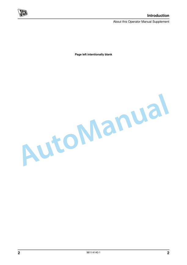 JCB 3CX, 4CX - Hammer And BI-Directional Special Hydraulic Circuits Operator Manual 9811-4140 2 JCB 3CX, 4CX - Hammer And BI-Directional Special Hydraulic Circuits Operator Manual 9811-4140 - Image 2