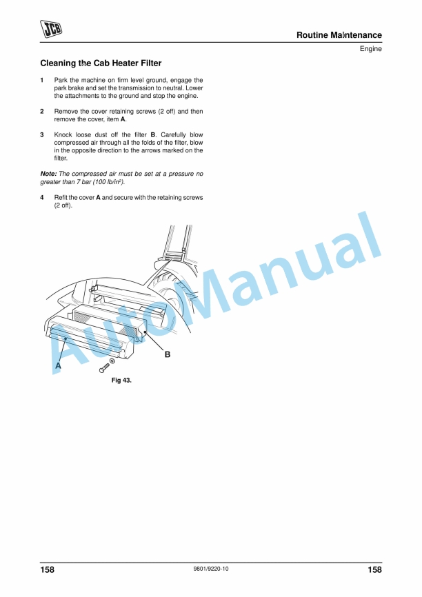 JCB 3CX, 4CX Precision Control Operator Manual 9801-9220 3 JCB 3CX, 4CX Precision Control Operator Manual 9801-9220 - Image 3
