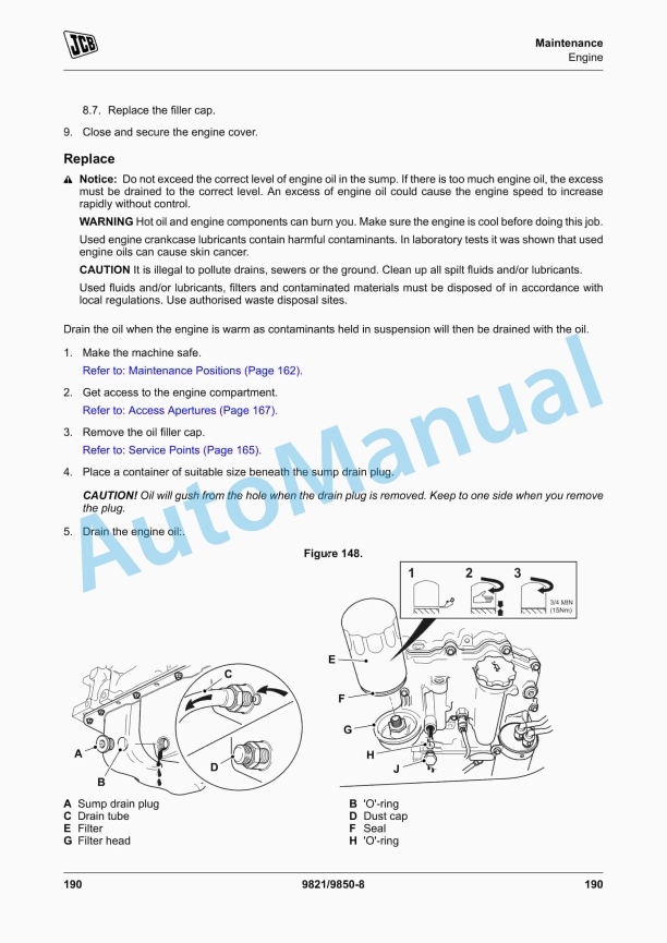 JCB 3CX Backhoe Loader Operator Manual 9821-9850 4 JCB 3CX Backhoe Loader Operator Manual 9821-9850 - Image 4