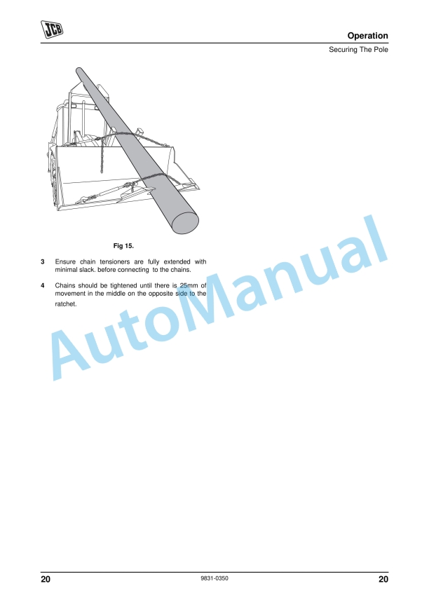 JCB 3CXECO, 3CX, 3DX Super - Pole Master Operator Manual 9831-0350-1 3 JCB 3CXECO, 3CX, 3DX Super - Pole Master Operator Manual 9831-0350-1 - Image 3