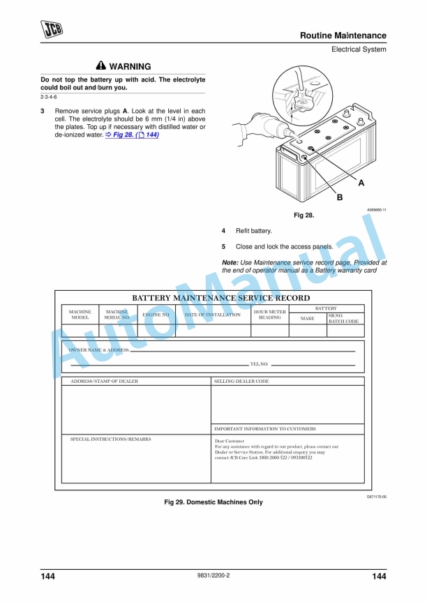 JCB 3DX, 3DX XTRA, 3DX Super, 4DX With JCB ECOMAX Engine Operator Manual 9831-2200-2 4 JCB 3DX, 3DX XTRA, 3DX Super, 4DX With JCB ECOMAX Engine Operator Manual 9831-2200-2 - Image 4
