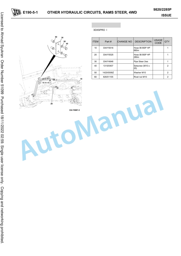 JCB 3DX PRO Export Owner Parts Book 9820-2285P 3 JCB 3DX PRO Export Owner Parts Book 9820-2285P-3