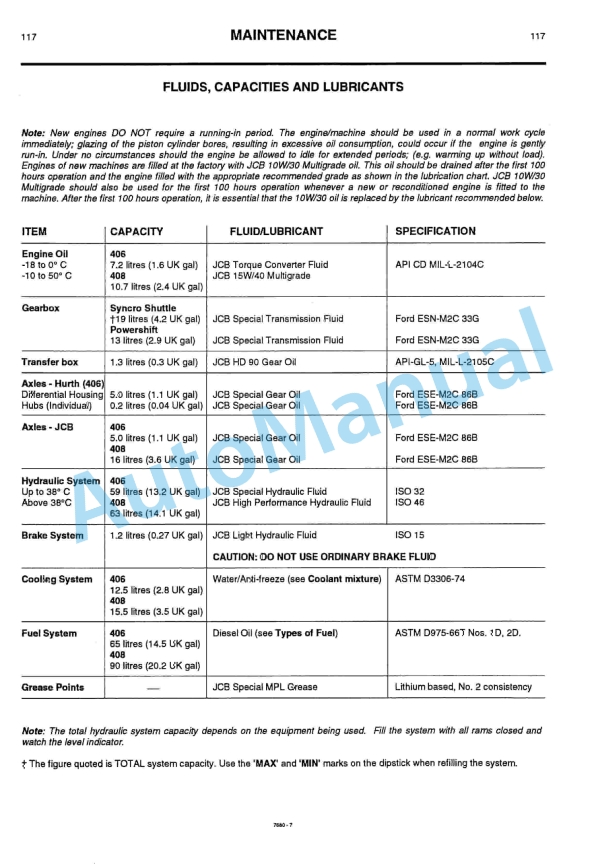 JCB 406, 408 Operator Handbook 9801-7680 5 JCB 406, 408 Operator Handbook 9801-7680-5