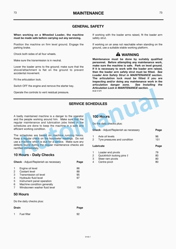JCB 411 Wheeled Loader Operator Manual 2 JCB 411 Wheeled Loader Operator Manual - Image 2
