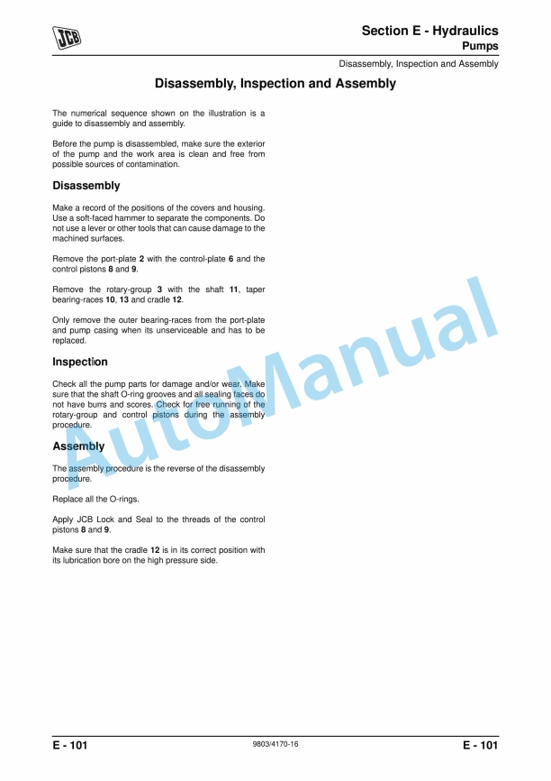 JCB 412S, 414S, 416S Wheeled Loading Shovel Service Manual 9803-4170 3 JCB 412S, 414S, 416S Wheeled Loading Shovel Service Manual 9803-4170 - Image 3