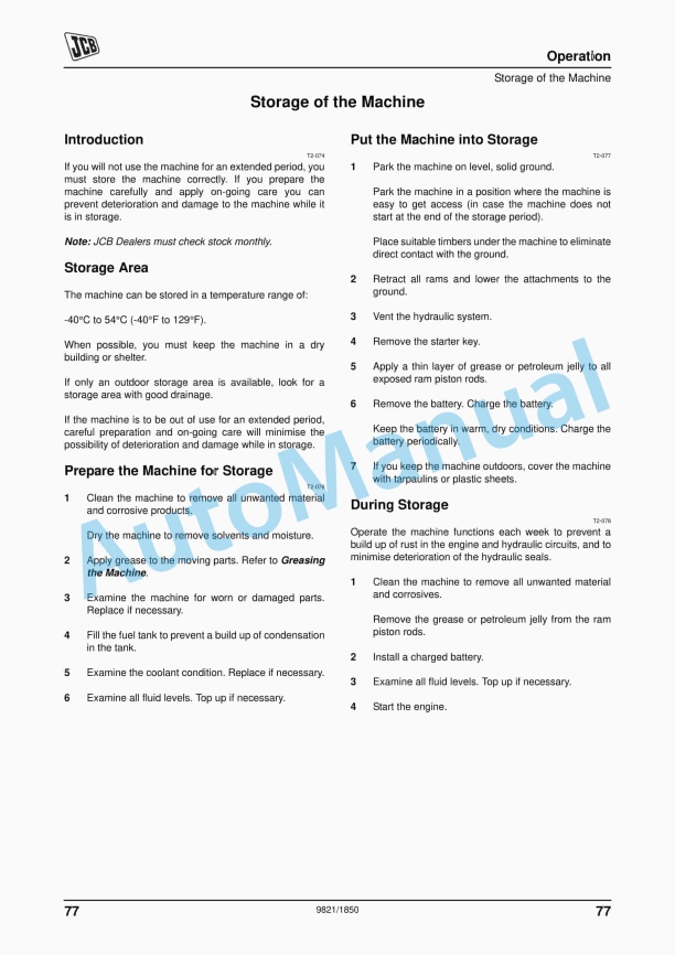 JCB 422ZX Operator Manual 9821-1850 2 JCB 422ZX Operator Manual 9821-1850 - Image 2