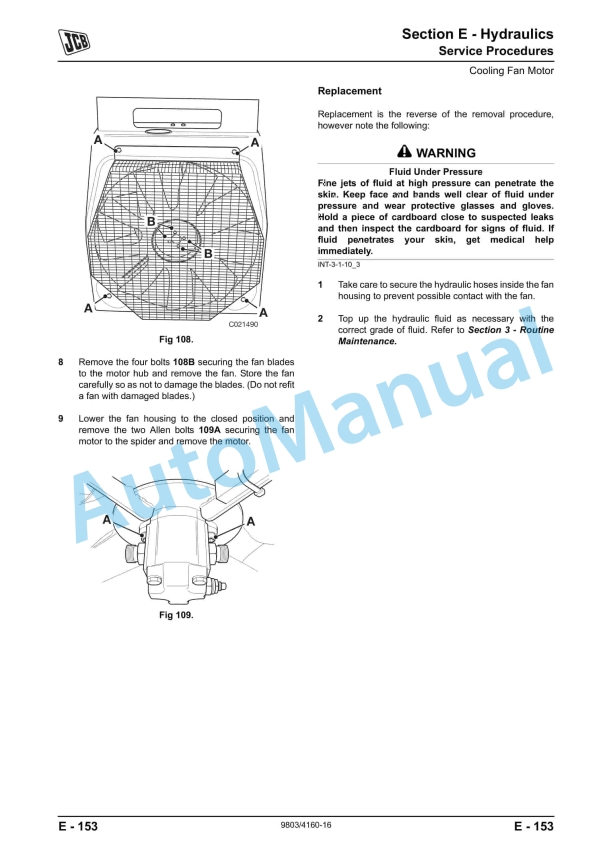 JCB 426, 435, 436, 446 Wheeled Loading Shovel Service Manual 9803-4160 3 JCB 426, 435, 436, 446 Wheeled Loading Shovel Service Manual 9803-4160 - Image 3