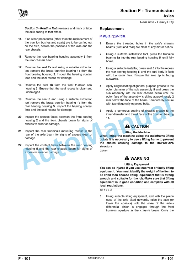 JCB 426, 435, 436, 446 Wheeled Loading Shovel Service Manual 9803-4160 5 JCB 426, 435, 436, 446 Wheeled Loading Shovel Service Manual 9803-4160 - Image 5