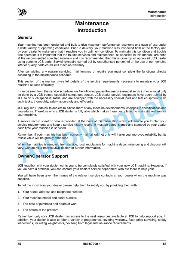 JCB 432ZX Plus Operator Manual 9831-7900 2 JCB 432ZX Plus Operator Manual 9831-7900 - Image 2