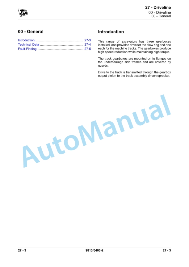 JCB 45Z-1, 48Z-1, 51R-1 Compact Excavator Service Manual 9813-6400 2 JCB 45Z-1, 48Z-1, 51R-1 Compact Excavator Service Manual 9813-6400 - Image 2