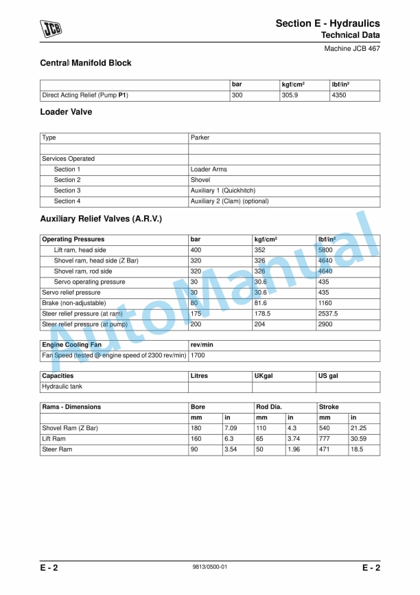 JCB 467 Wheeled Loading Shovel Service Manual 9813-0500 2 JCB 467 Wheeled Loading Shovel Service Manual 9813-0500 - Image 2