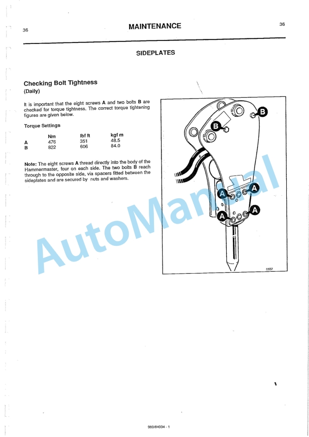 JCB 500 Hammermaster Owners Manual 980-84034-4