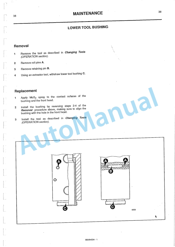 JCB 500 Hammermaster Owners Manual 980-84034-5