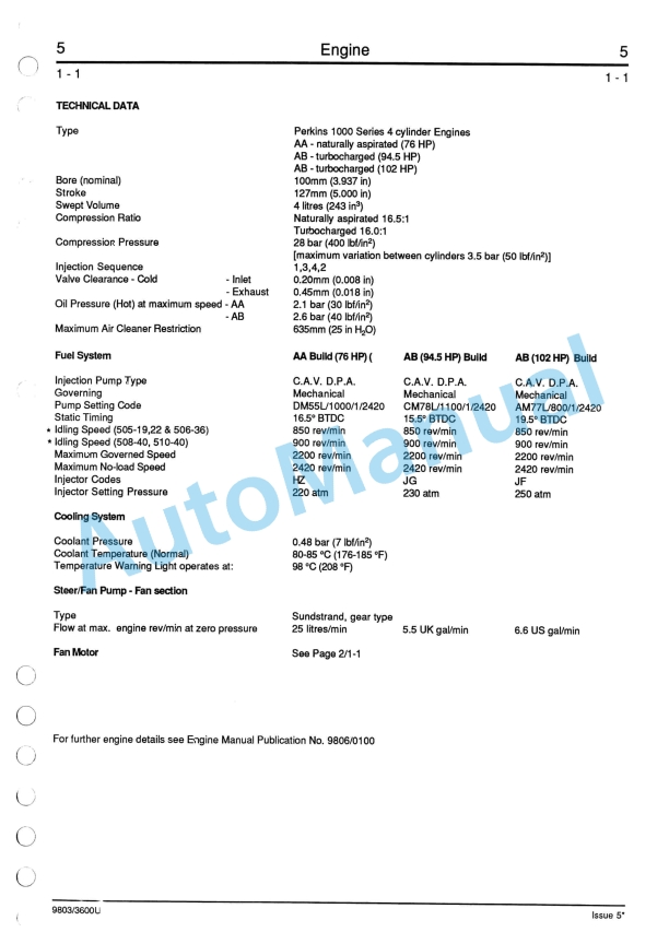 JCB 500 Series Service Manual 9803-3600U 2 JCB 500 Series Service Manual 9803-3600U - Image 2