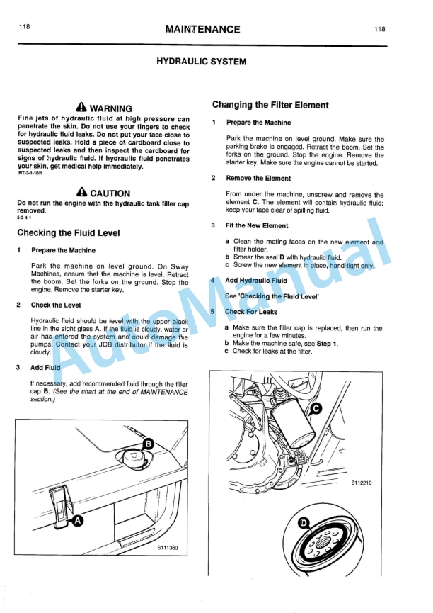 JCB 505-19, 505-22 Operator Manual 9801-7868-4