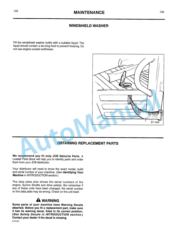 JCB 505-19, 505-22 Operator Manual 9801-7868-5