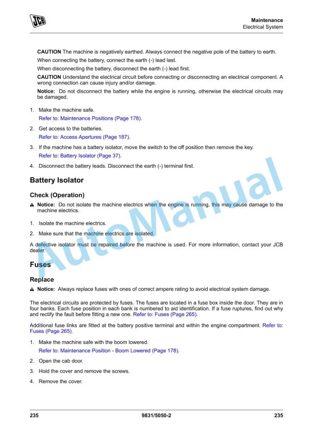 JCB 508-66, 509-45, 510-44, 510-55 Loadall Operator Manual 9831-5050 5 JCB 508-66, 509-45, 510-44, 510-55 Loadall Operator Manual 9831-5050 - Image 5