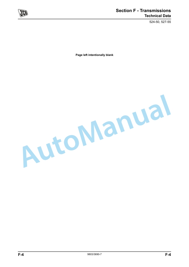JCB 520-40, 524-50, 527-55 Service Manual 9803-3690-10 5 JCB 520-40, 524-50, 527-55 Service Manual 9803-3690-10 - Image 5