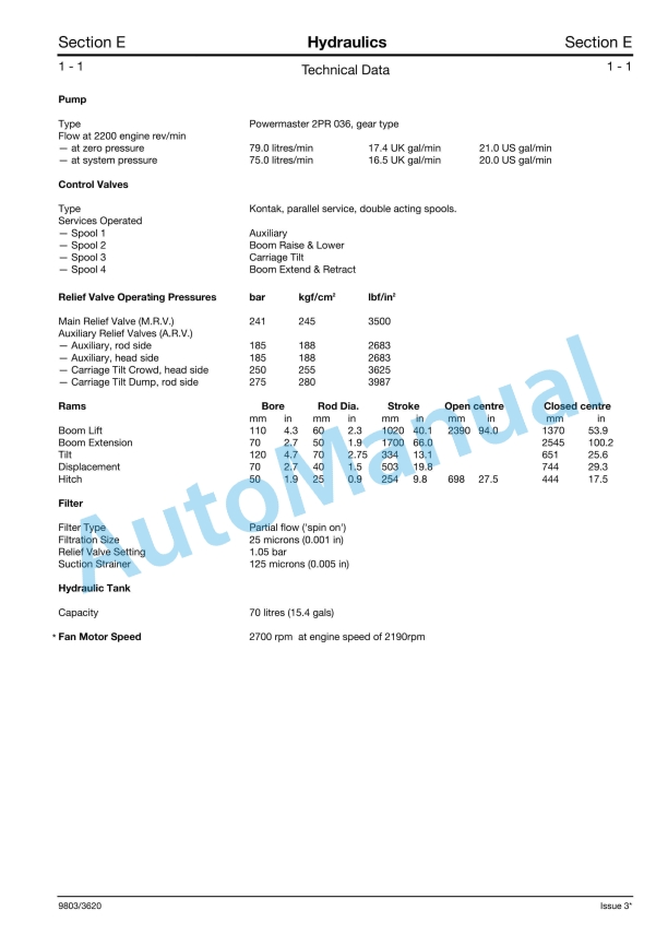 JCB 520-50, 525-50, 525-50S Loadall Service Manual 9803-3620 2 JCB 520-50, 525-50, 525-50S Loadall Service Manual 9803-3620 - Image 2