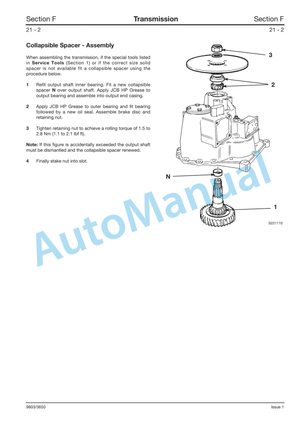 JCB 528-70, 528S Machines Loadall Service Manual 9803-3650 4 JCB 528-70, 528S Machines Loadall Service Manual 9803-3650 - Image 4