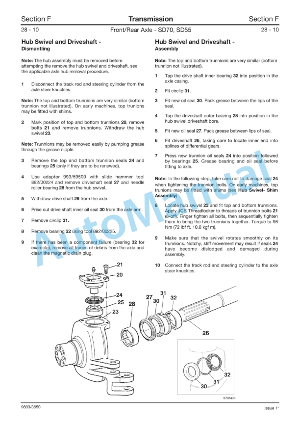 JCB 528-70, 528S Machines Loadall Service Manual 9803-3650 5 JCB 528-70, 528S Machines Loadall Service Manual 9803-3650 - Image 5