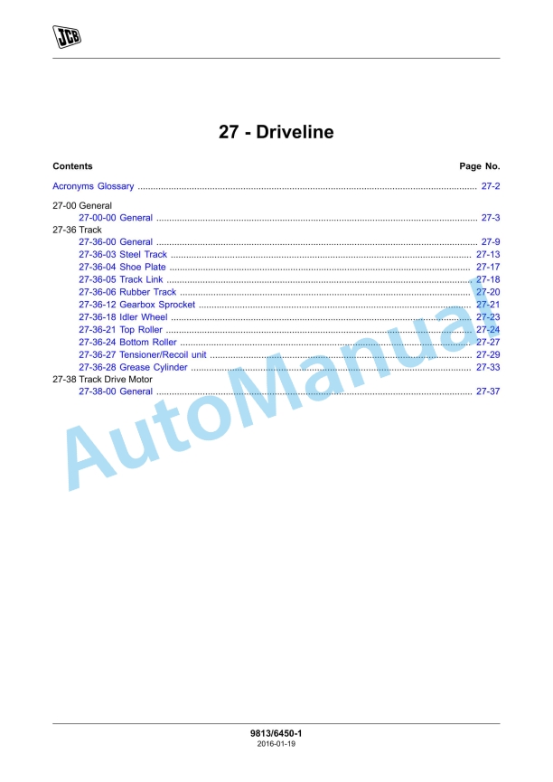 JCB 55Z-1, 57C-1 Service Manual 9813-6450 2 JCB 55Z-1, 57C-1 Service Manual 9813-6450 - Image 2