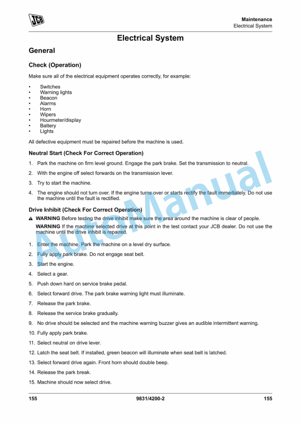 JCB 6T-1 Front Tip, 6T-1 Swivel Tip, 7T-1 Front Tip Hi-Viz, 9T-1 Front Tip Dumper Operator Manual 9831-4200 5 JCB 6T-1 Front Tip, 6T-1 Swivel Tip, 7T-1 Front Tip Hi-Viz, 9T-1 Front Tip Dumper Operator Manual 9831-4200 - Image 5