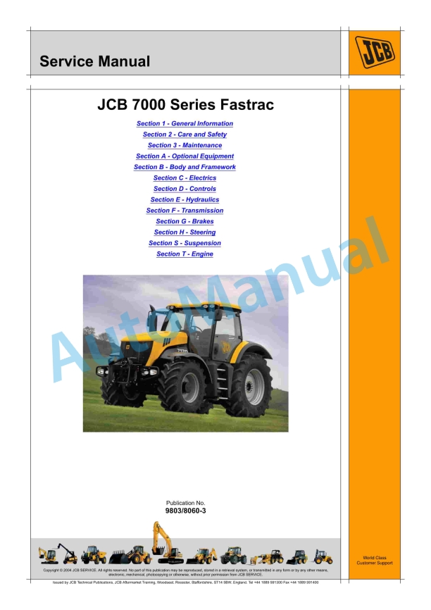 JCB 7000 Series Fastrac Service Manual 9803-8060 1 JCB 7000 Series Fastrac Service Manual 9803-8060