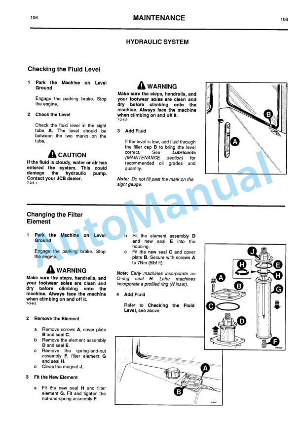 JCB 712, 716 Articulated Dump Truck Operator Handbook 9801-7140-5