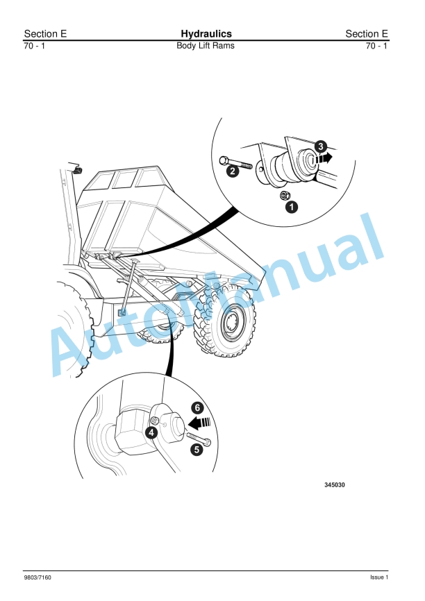 Alternative view of JCB 714, 718 Articulated Dump Truck Service Manual 9803-7160