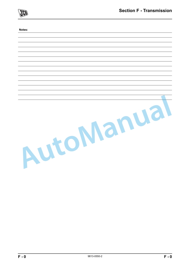 Alternative view of JCB 714, 718 Articulated Dump Truck Service Manual 9813-0550