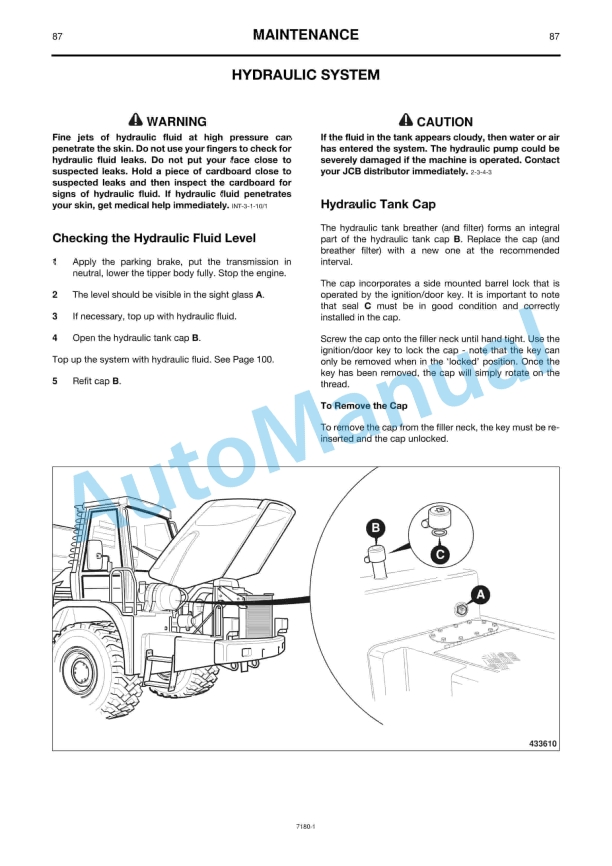 JCB 722 Articulated Dump Truck Operator Handbook 9801-7180 5 JCB 722 Articulated Dump Truck Operator Handbook 9801-7180 - Image 5