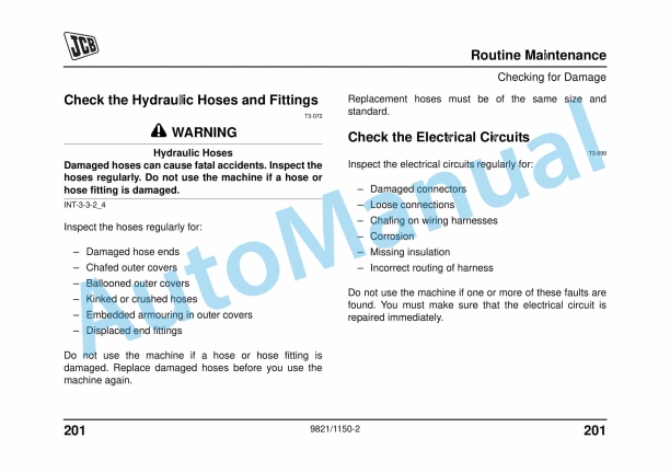 JCB 8014 CTS, 8016 CTS, 8018 CTS, 8020 CTS Operator Manual 9821-1150 3 JCB 8014 CTS, 8016 CTS, 8018 CTS, 8020 CTS Operator Manual 9821-1150 - Image 3