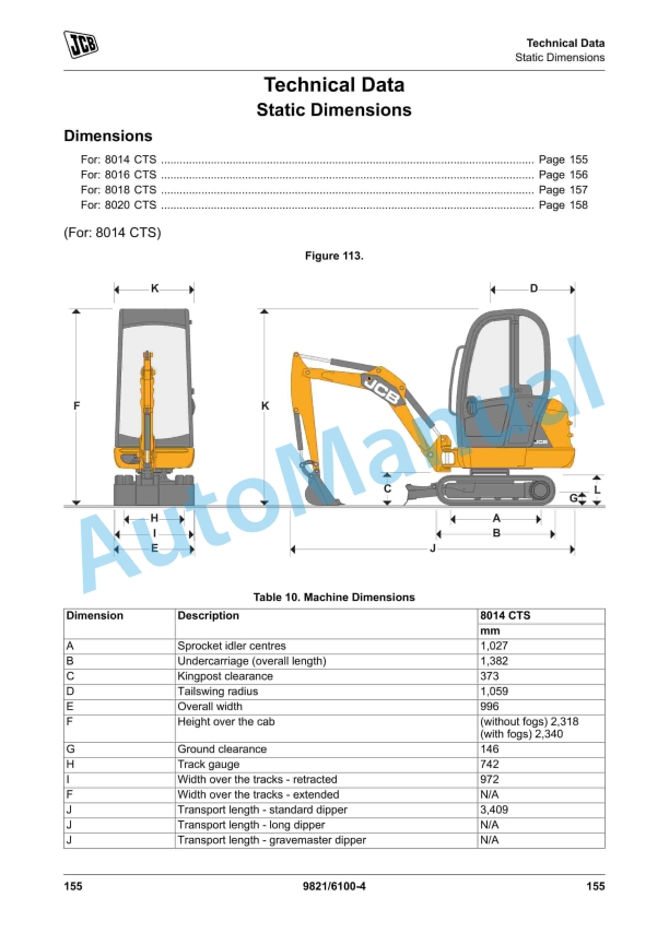 JCB 8014 CTS, 8016 CTS, 8018 CTS, 8020 CTS Operator Manual 9821-6100 5 JCB 8014 CTS, 8016 CTS, 8018 CTS, 8020 CTS Operator Manual 9821-6100 - Image 5