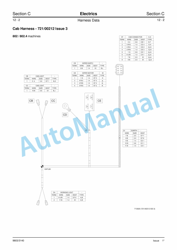 Alternative view of JCB 802, 802.4, 802 Super Service Manual 9803-3140