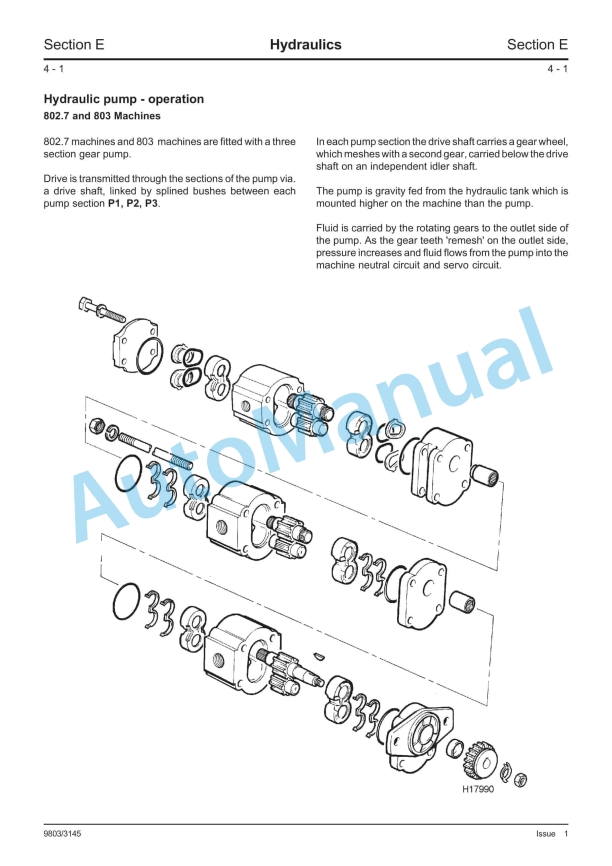 Alternative view of JCB 802.7 Plus, 802.7 Super, 803 Plus, 803 Super, 804 Plus, 804 Super Service Manual 9803-3145