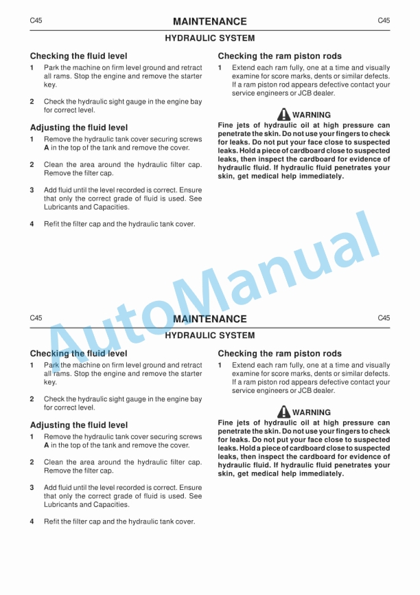 JCB 802.7 Super, 803 Plus, 803 Super, 804 Super Operator Handbook 9801-6210 4 JCB 802.7 Super, 803 Plus, 803 Super, 804 Super Operator Handbook 9801-6210-4