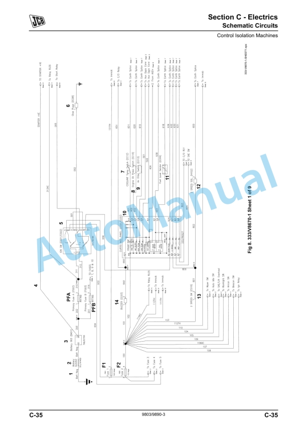 Alternative view of JCB 8055, 8065 Service Manual 9803-9890